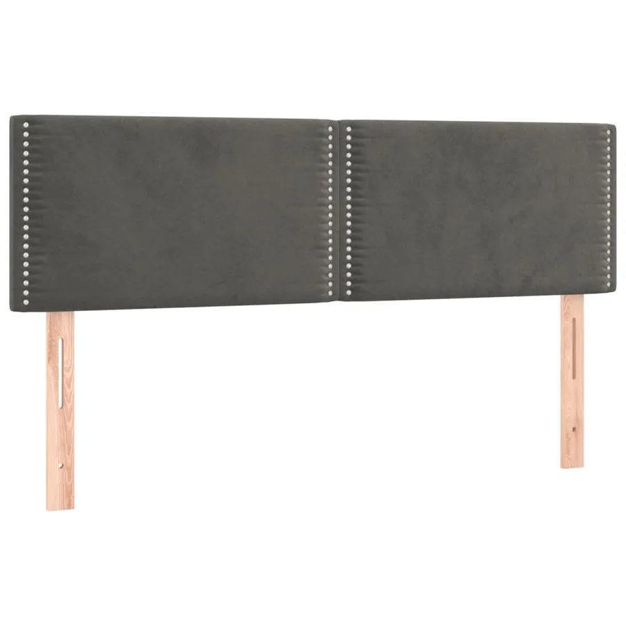 Sommier à lattes de lit et matelas Gris foncé 140x200cm Velours - 6