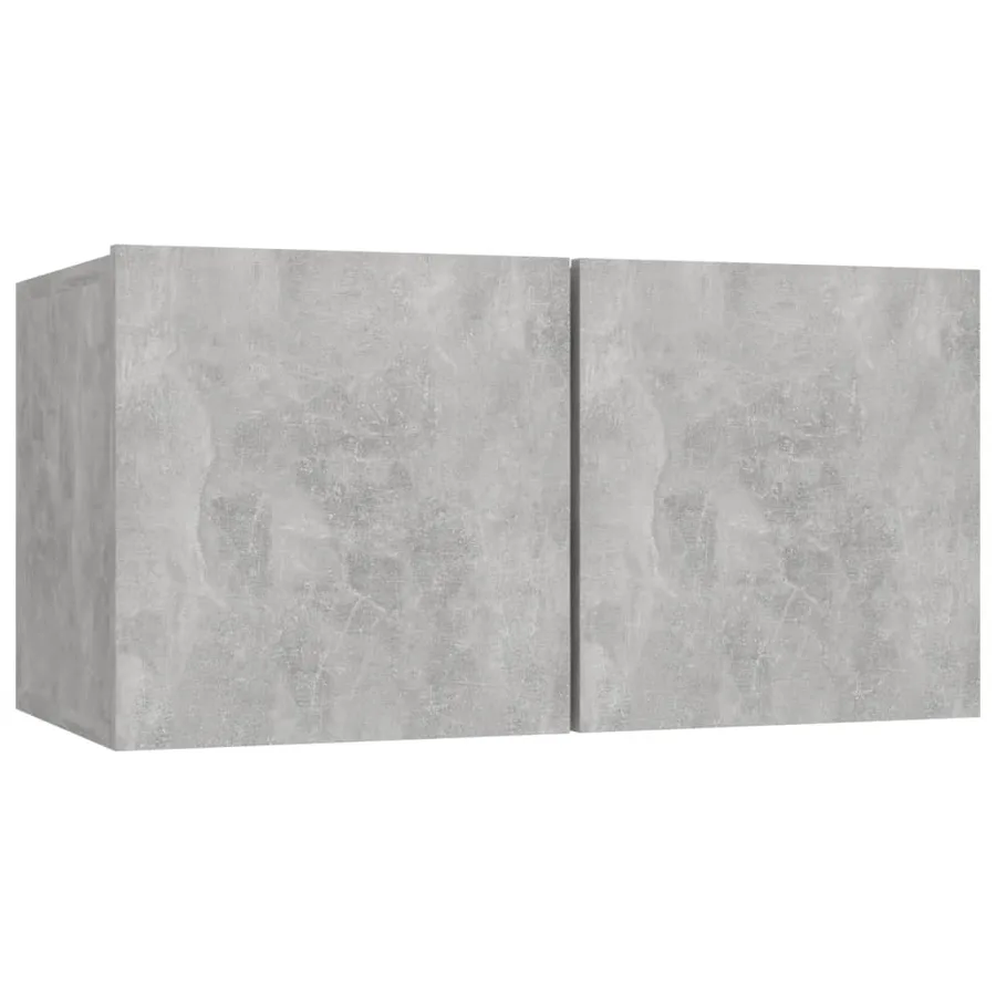 Ensemble de meubles TV 4 pcs Gris béton Bois d'ingénierie - 3