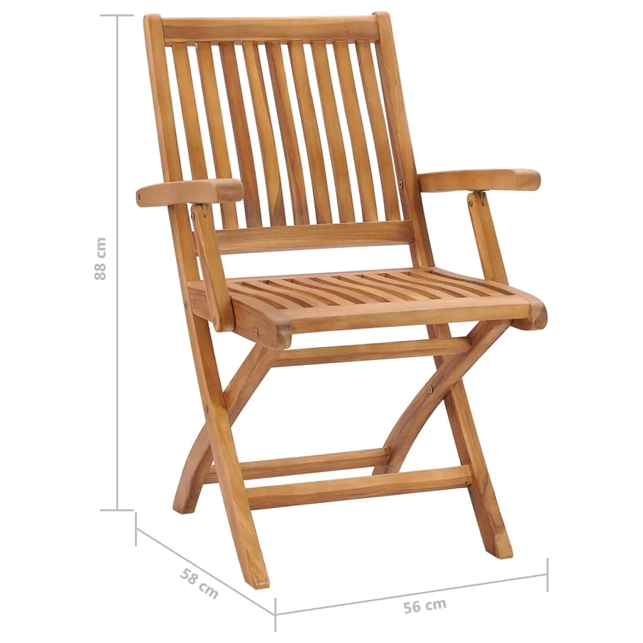 Chaises pliables de jardin lot de 6 Bois de teck solide - 5