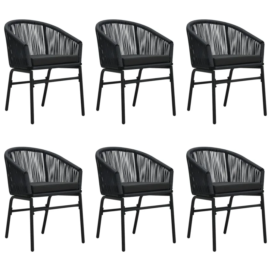 Ensemble à manger de jardin 7 pcs Noir - 3