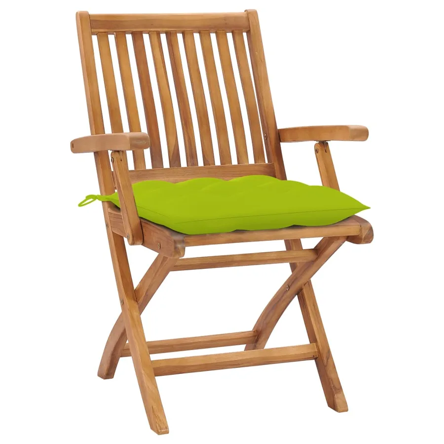 Chaises de jardin lot de 2 avec coussins bleu clair Teck massif - 14