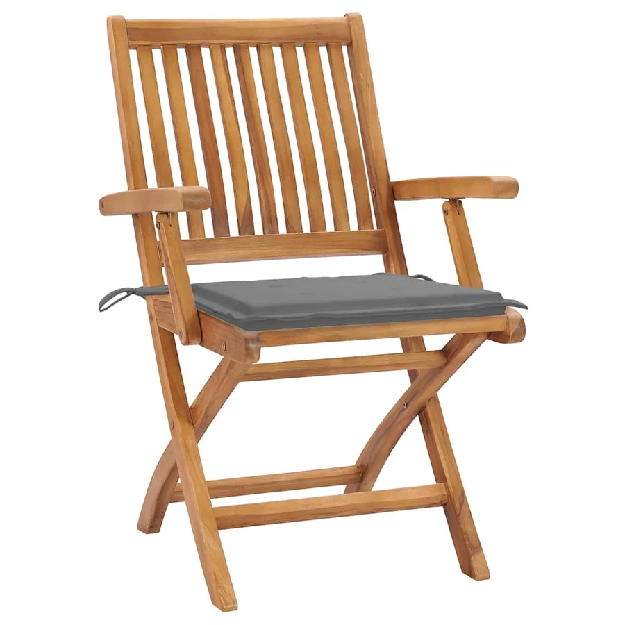 Chaises de jardin lot de 2 avec coussins bleu clair Teck massif - 62