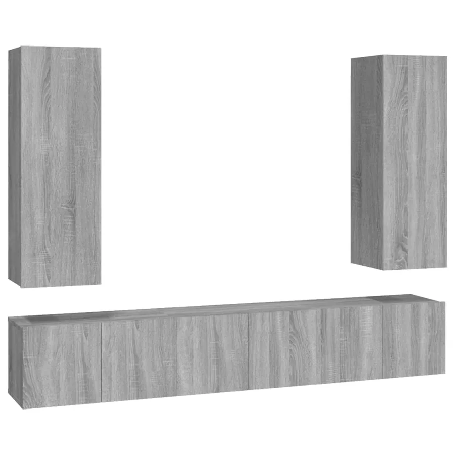 Ensemble de meubles TV 5 pcs Sonoma gris Bois d'ingénierie - 2