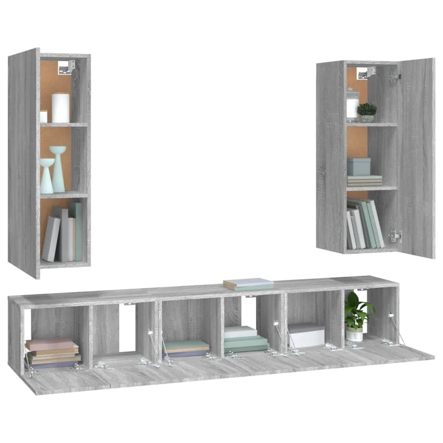 Ensemble de meubles TV 5 pcs Sonoma gris Bois d'ingénierie - 4