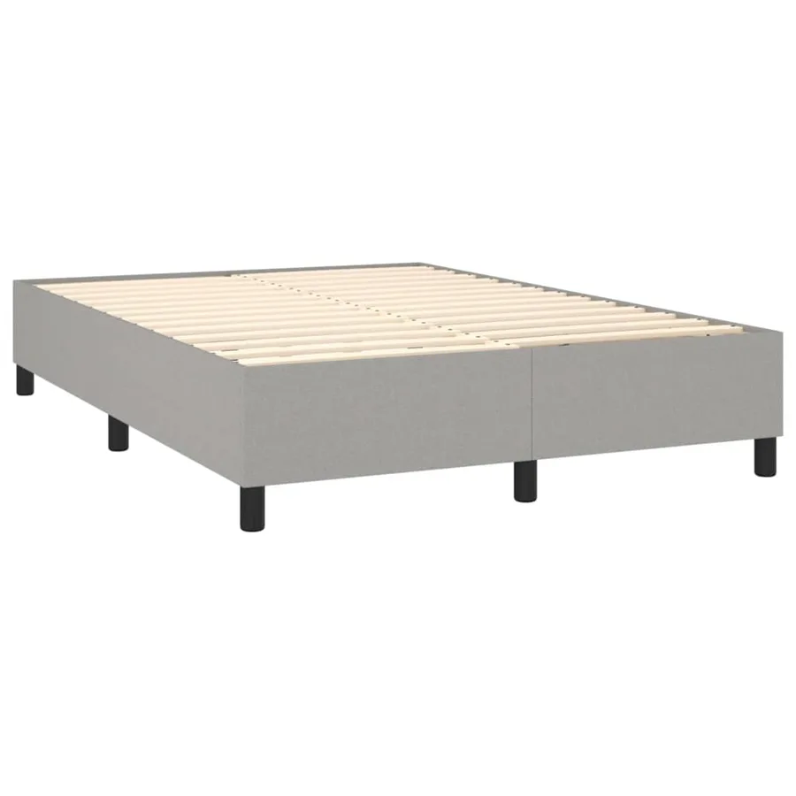 Sommier à lattes de lit et matelas et LED Gris clair 140x200 cm - 5