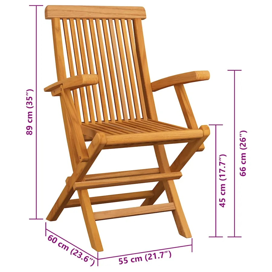 Chaises de jardin avec coussins anthracite lot de 6 Bois teck - 11