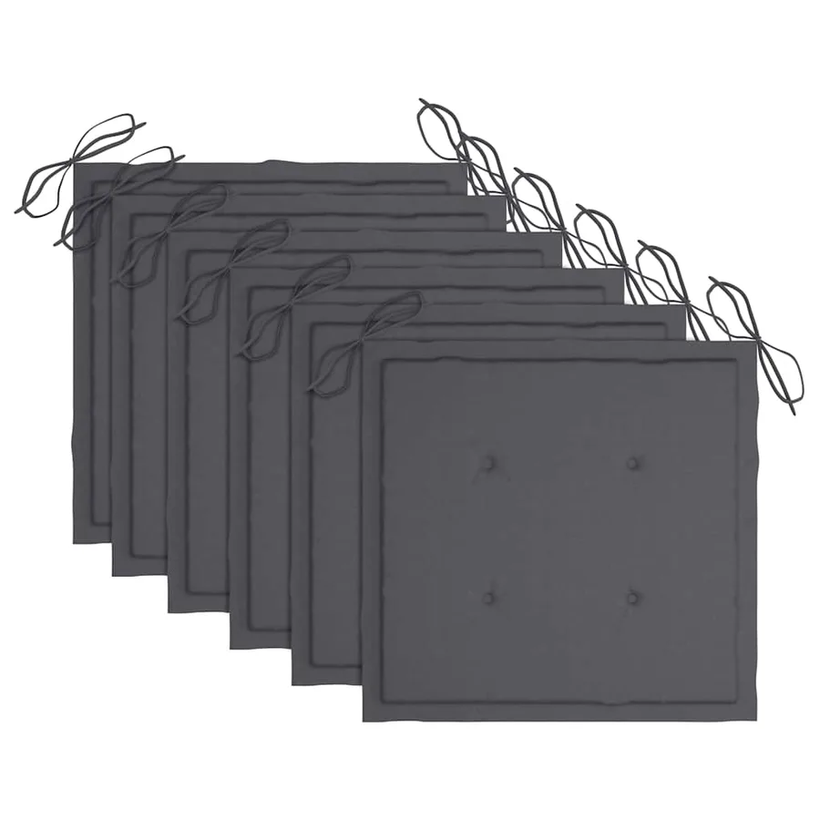 Chaises de jardin avec coussins anthracite lot de 6 Bois teck - 6