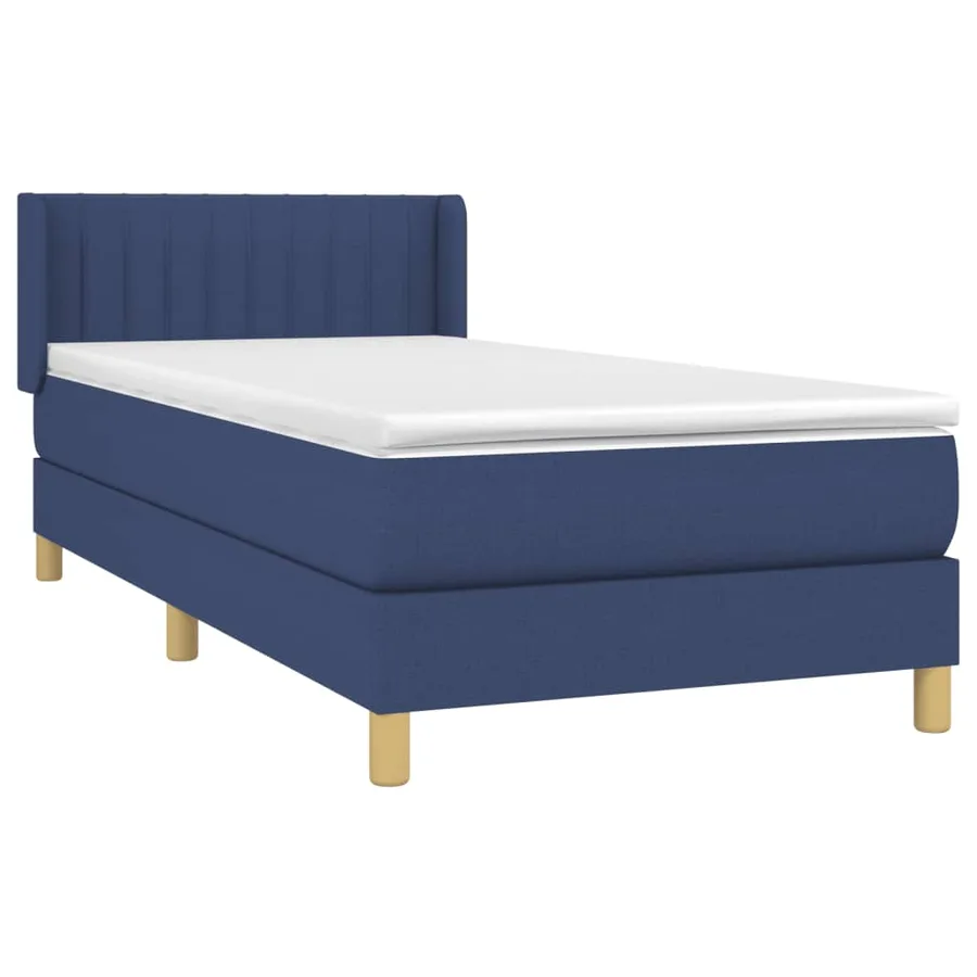 Sommier à lattes de lit avec matelas Bleu 90x200 cm Tissu - 3