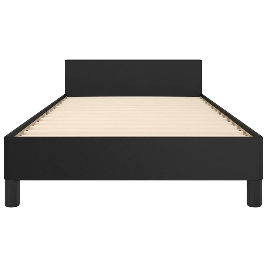 Cadre de lit sans matelas noir 100x200 cm similicuir - 6