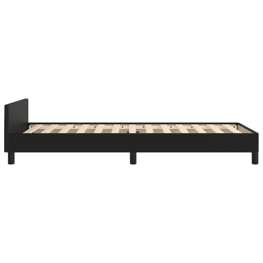 Cadre de lit sans matelas noir 100x200 cm similicuir - 7