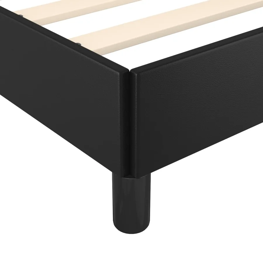 Cadre de lit sans matelas noir 100x200 cm similicuir - 8