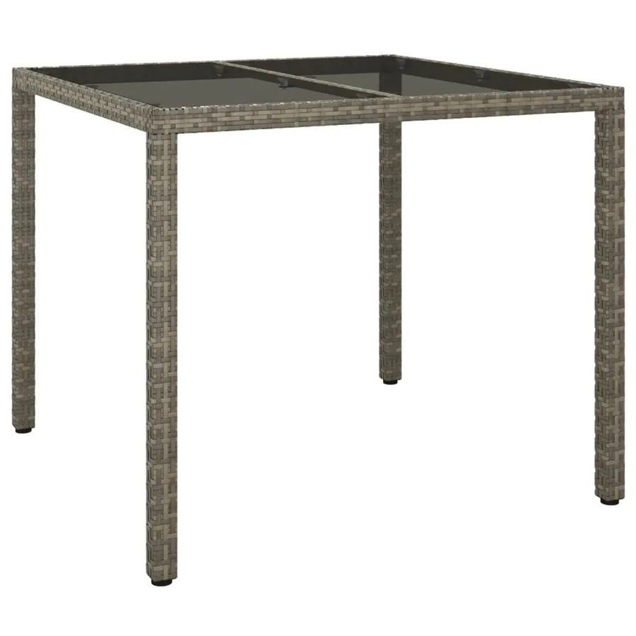 Ensemble à manger de jardin 5 pcs coussins gris résine tressée - 5