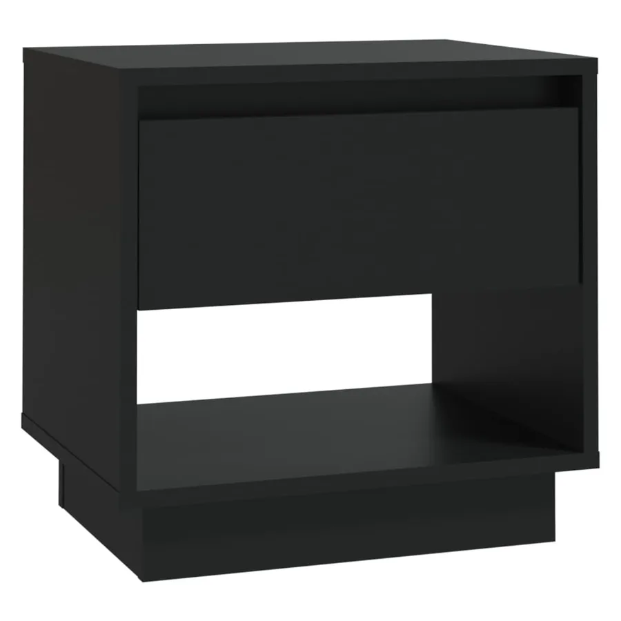 Table de chevet Noir 45x34x44 cm bois d'ingénierie - 2