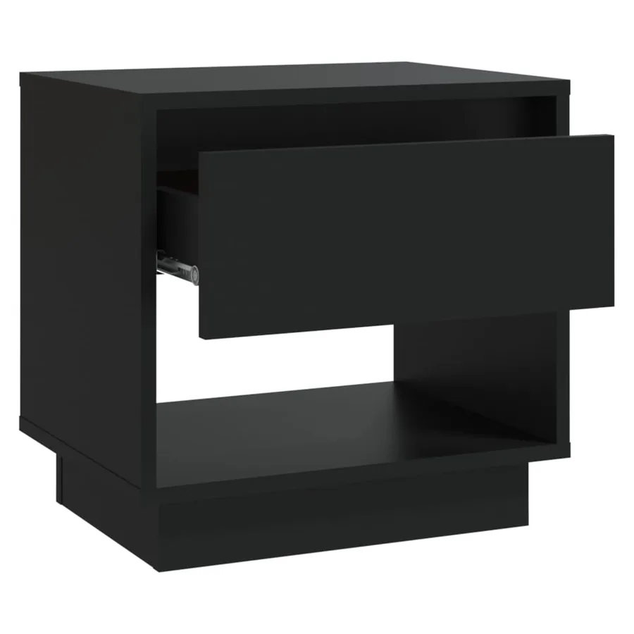Table de chevet Noir 45x34x44 cm bois d'ingénierie - 5