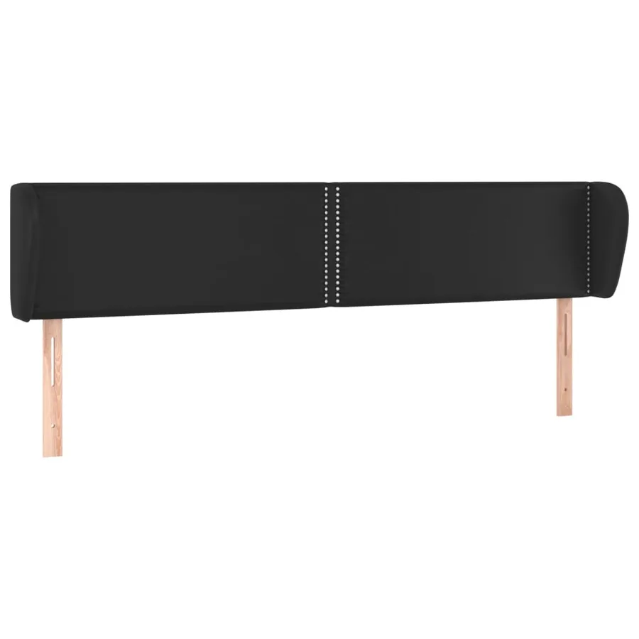 Tête de lit avec oreilles Noir 203x23x78/88 cm Similicuir - 2
