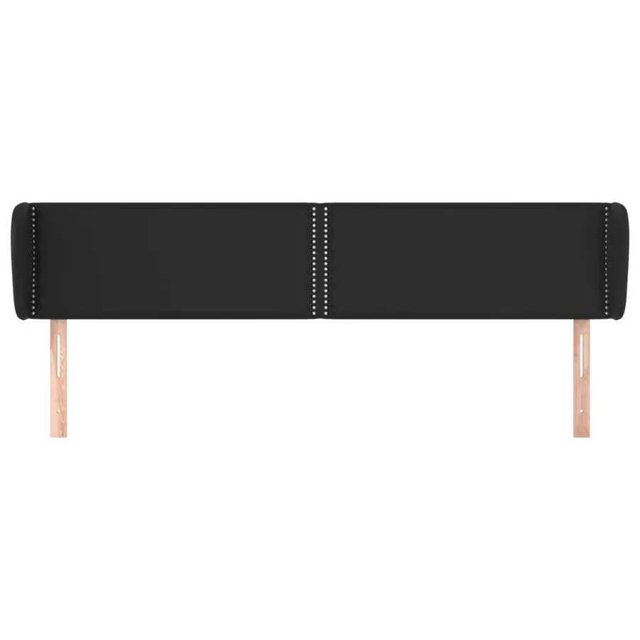 Tête de lit avec oreilles Noir 203x23x78/88 cm Similicuir - 3