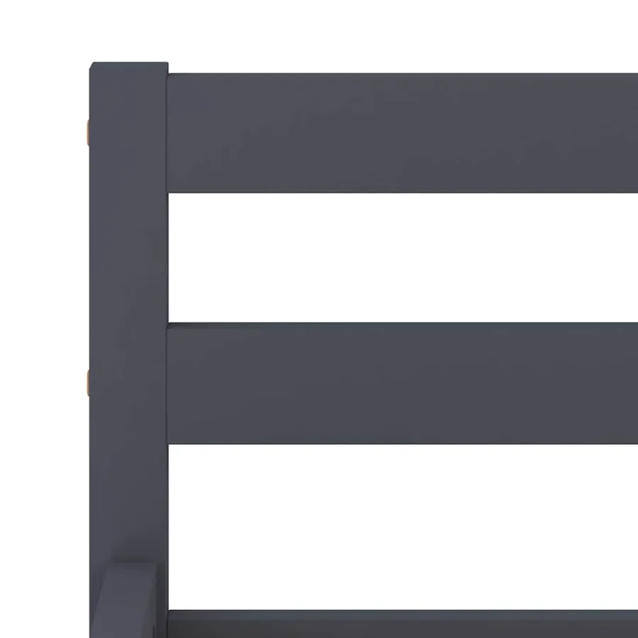 Cadre de lit sans matelas gris bois massif de pin 180x200 cm - 5