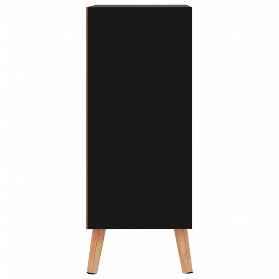 Buffet noir brillant 60x30x72 cm bois d'ingénierie - 4