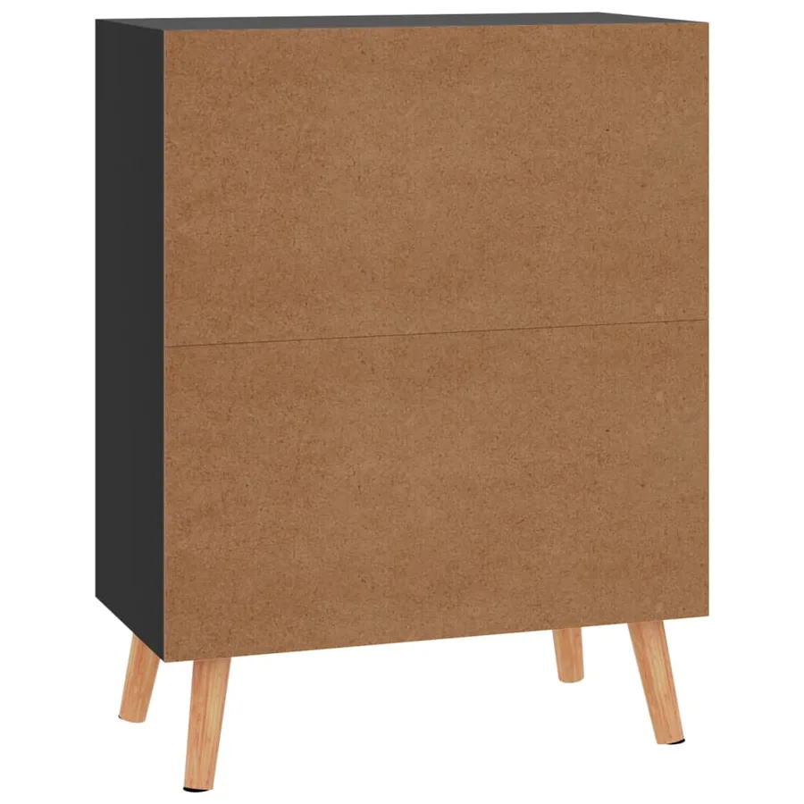 Buffet noir brillant 60x30x72 cm bois d'ingénierie - 6