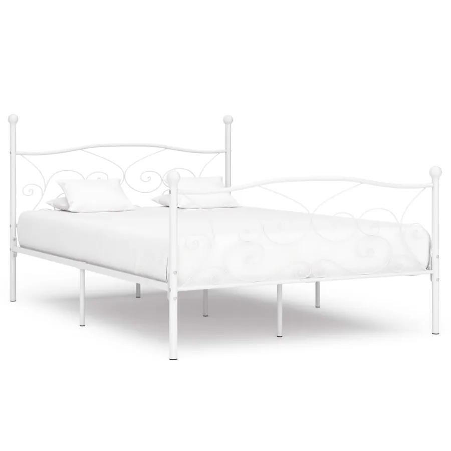 Cadre de lit sans matelas avec sommier à lattes métal 140x200cm