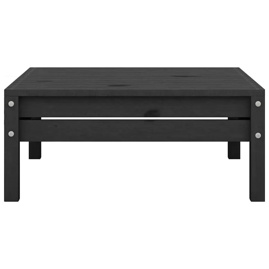 Salon de jardin 4 pcs Bois de pin massif Noir - 10