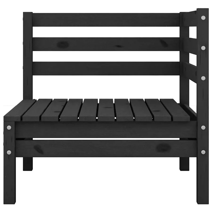 Salon de jardin 4 pcs Bois de pin massif Noir - 3