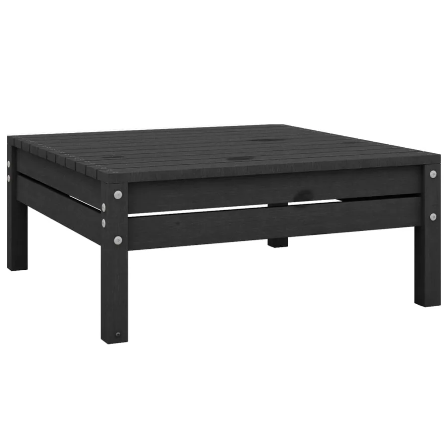 Salon de jardin 4 pcs Bois de pin massif Noir - 9