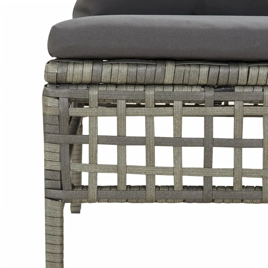 Salon de jardin 8 pcs avec coussins Gris Résine tressée - 7
