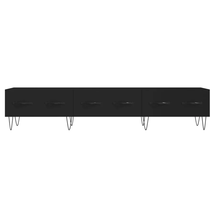 Meuble TV noir 150x36x30 cm bois d'ingénierie - 5
