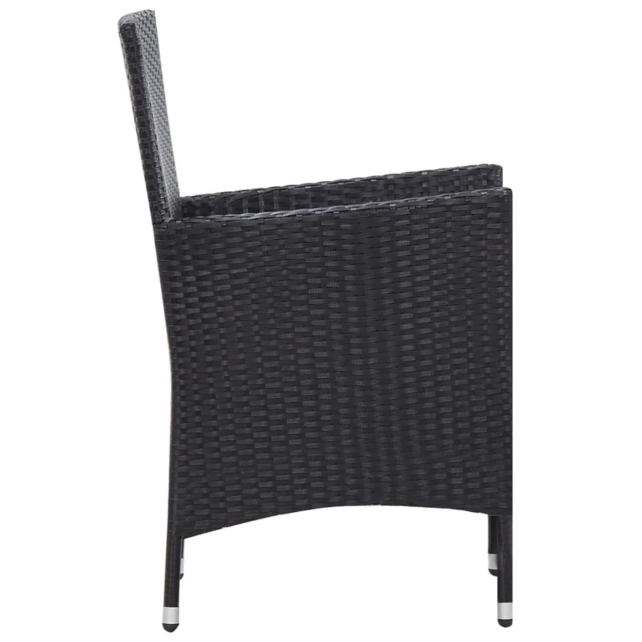Ensemble à manger d'extérieur 9pcs coussins résine tressée noir - 7