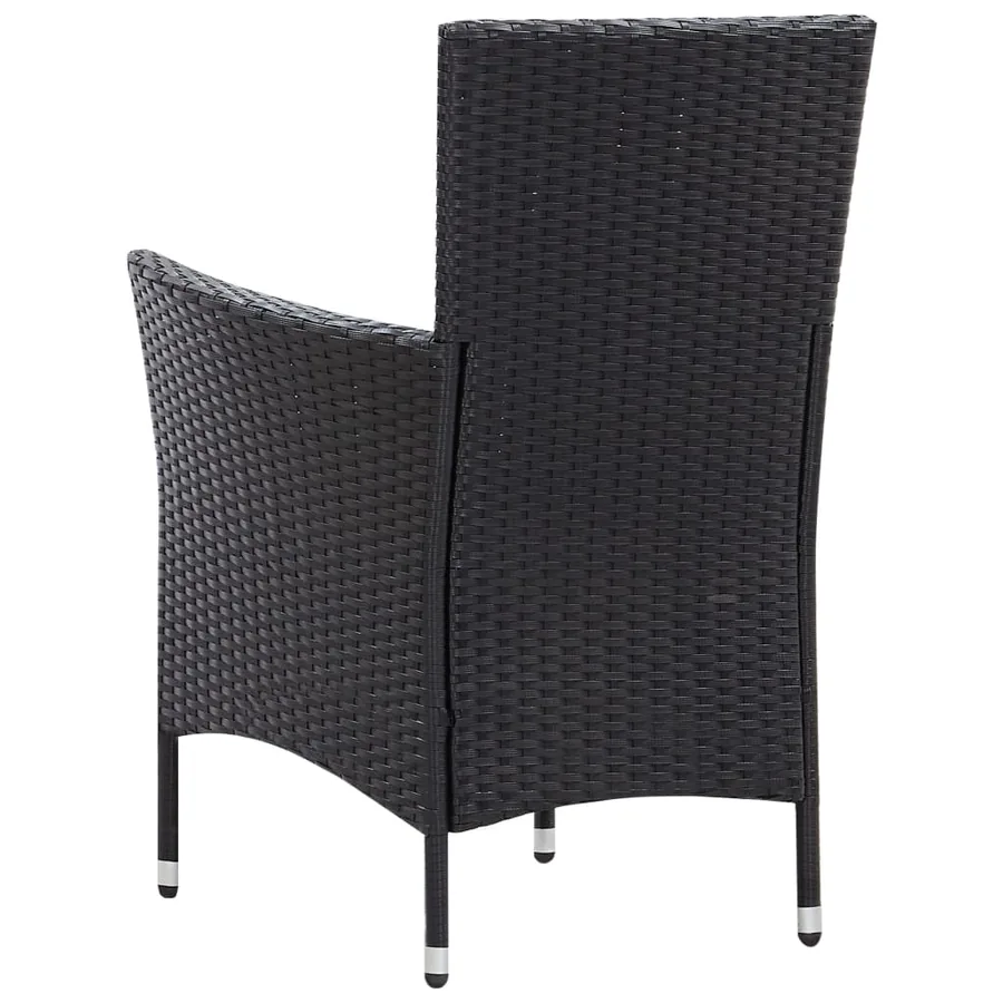 Ensemble à manger d'extérieur 9pcs coussins résine tressée noir - 8