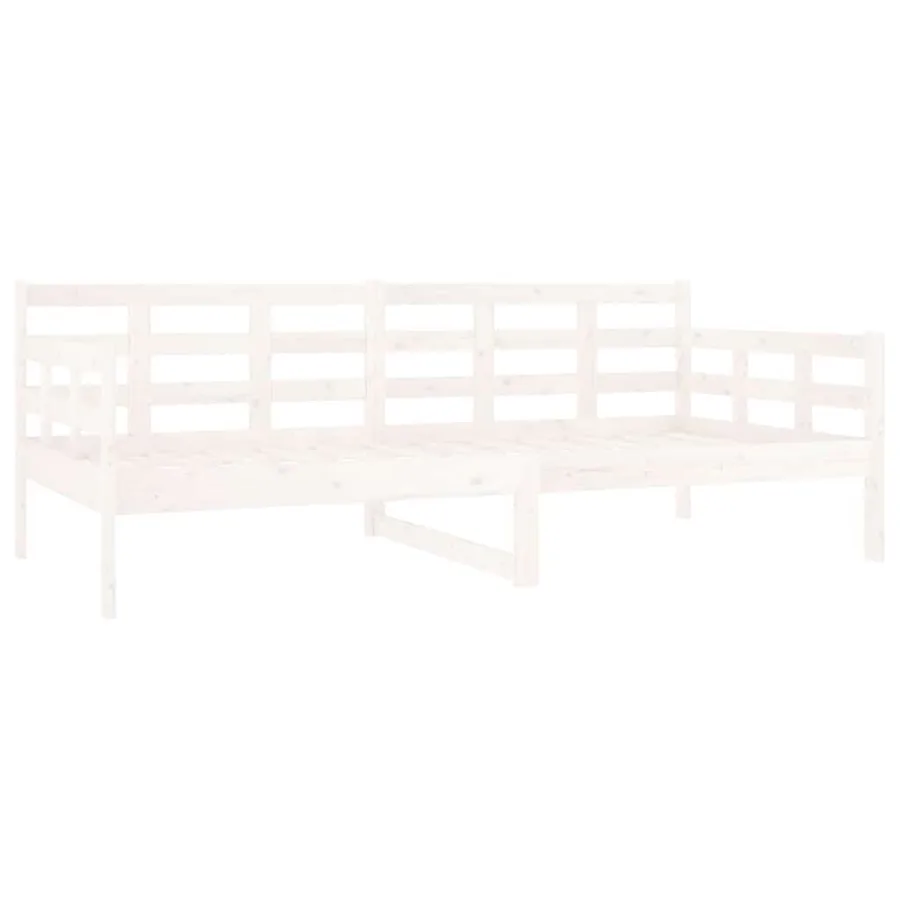 Lit de jour sans matelas blanc bois de pin massif 90x190 cm - 7