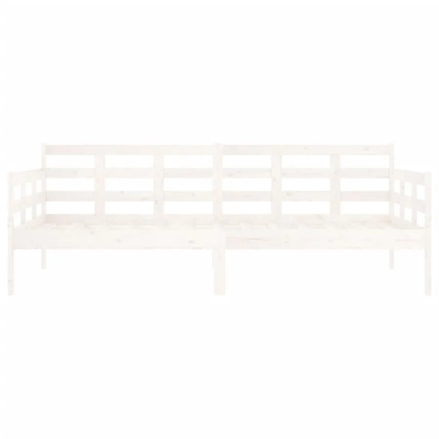 Lit de jour sans matelas blanc bois de pin massif 90x190 cm - 8
