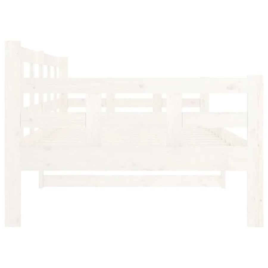 Lit de jour sans matelas blanc bois de pin massif 90x190 cm - 9