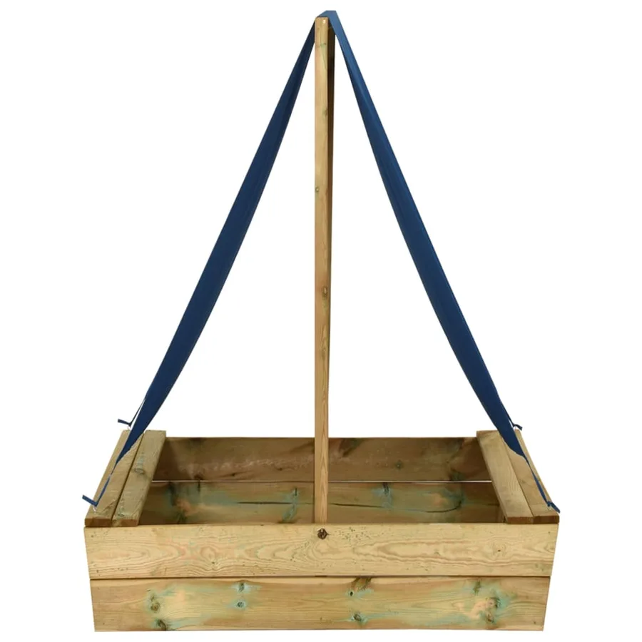Bac à sable avec toit 80x60x97,5 cm Bois de pin imprégné - 2