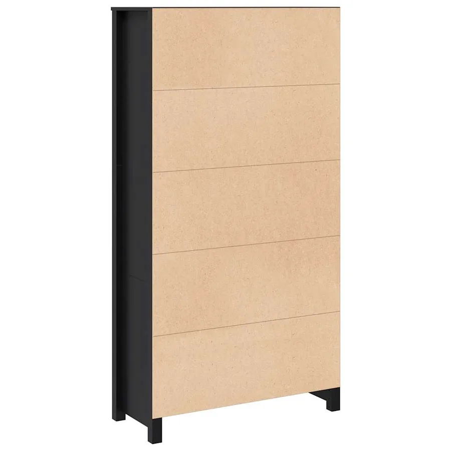 Buffet haut Noir 80x35x154 cm Bois massif de pin - 8