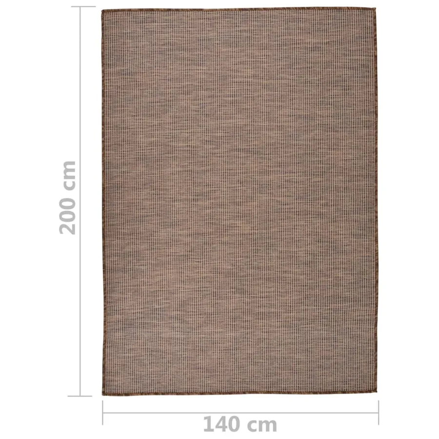 Tapis à tissage plat d'extérieur 140x200 cm Marron - 6