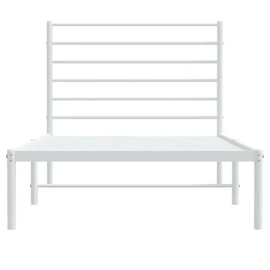 Cadre de lit métal sans matelas et tête de lit blanc 100x200 cm - 6