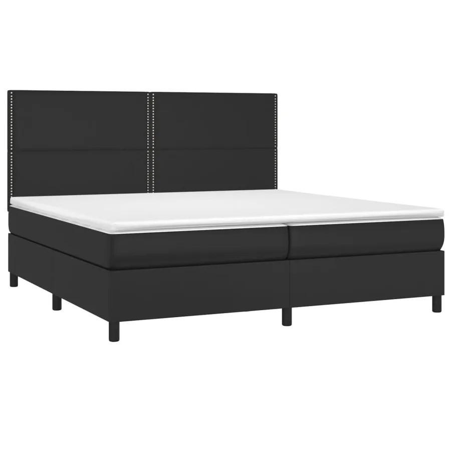 Sommier à lattes de lit avec matelas et LED Noir 200x200 cm - 3