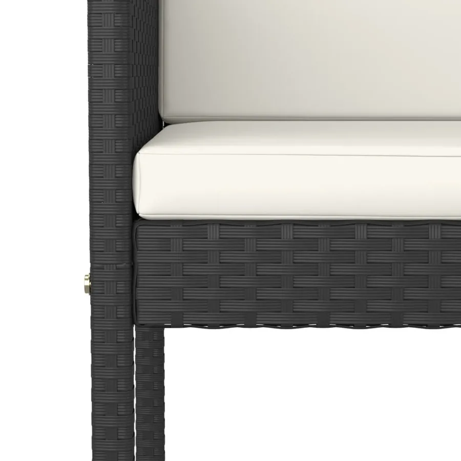 Ensemble de bar de jardin 5 pcs avec coussins noir poly rotin - 5
