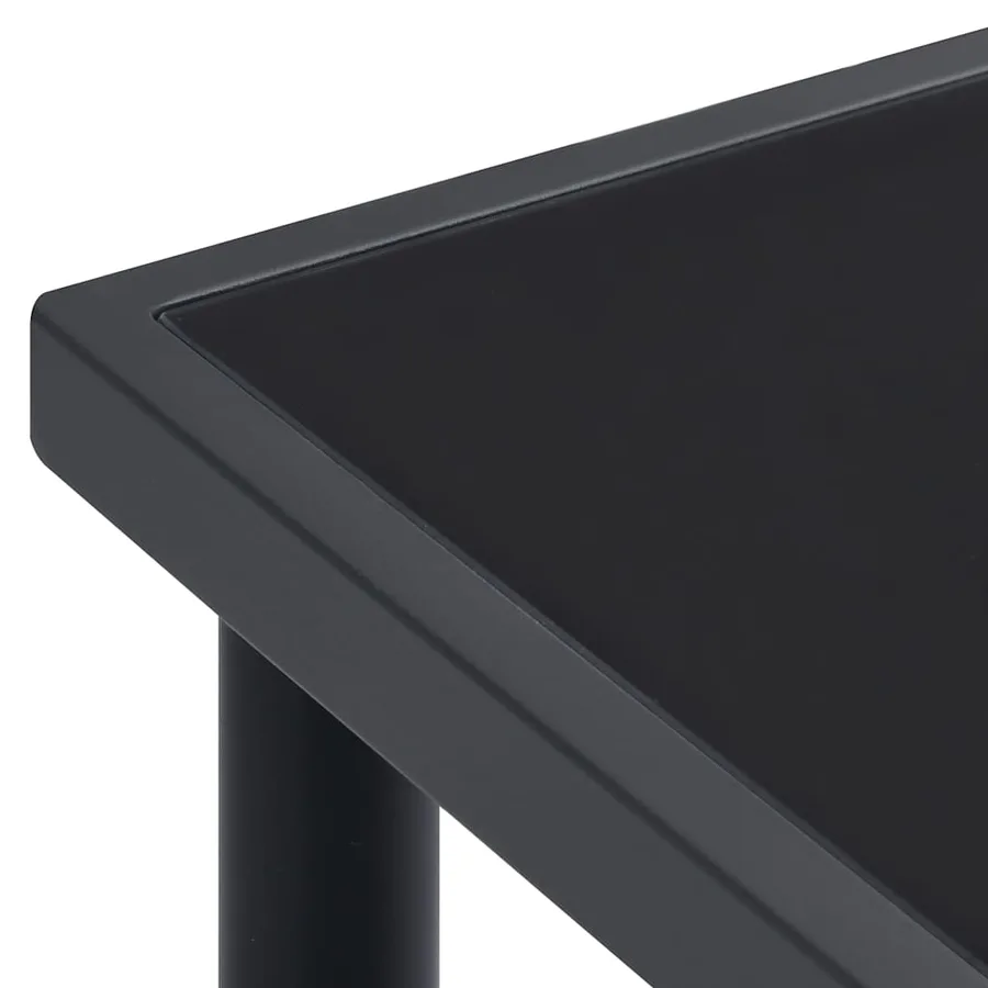 Ensemble à manger de jardin 7 pcs noir textilène et acier - 5