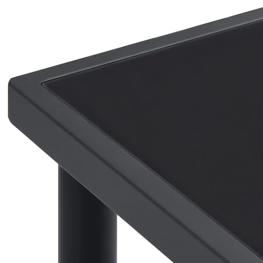 Ensemble à manger de jardin 7 pcs noir textilène et acier - 5