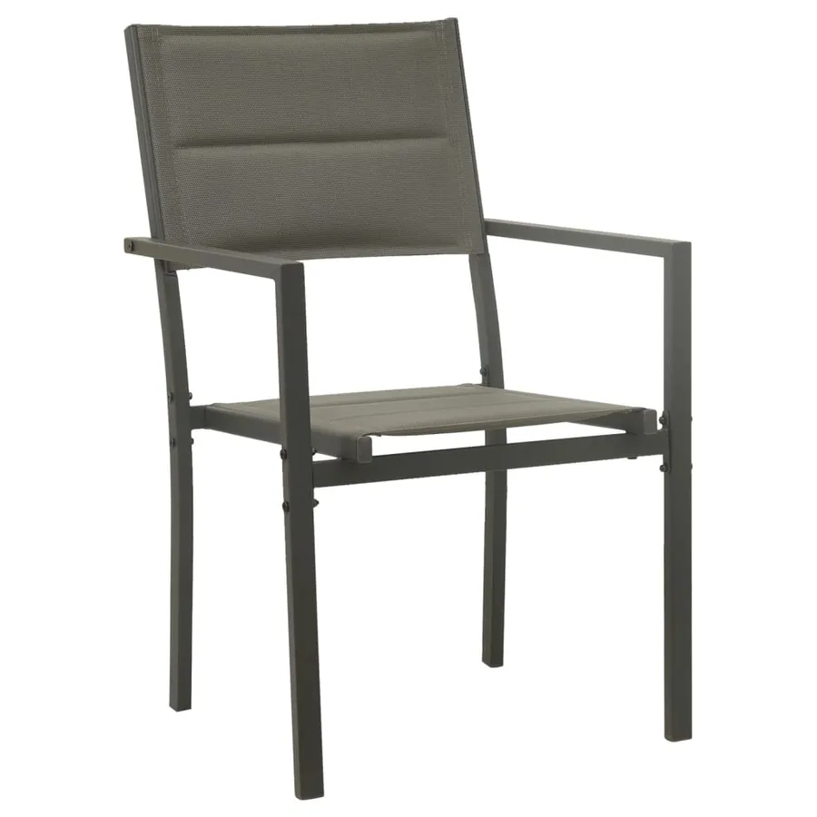 Ensemble à manger de jardin 3 pcs noir textilène et acier - 4