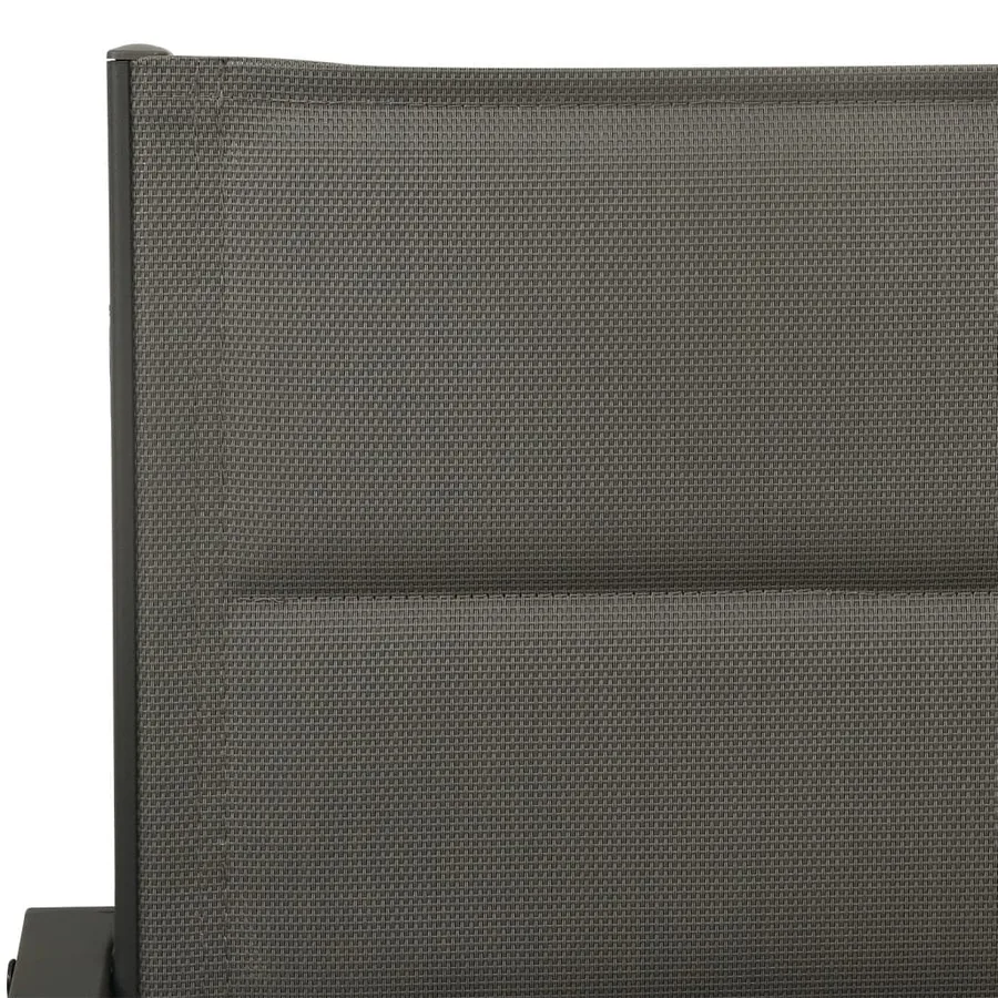 Ensemble à manger de jardin 3 pcs noir textilène et acier - 6