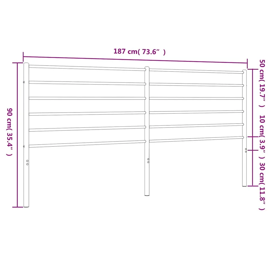 Tête de lit de remplacement métal blanc 180 cm - 7