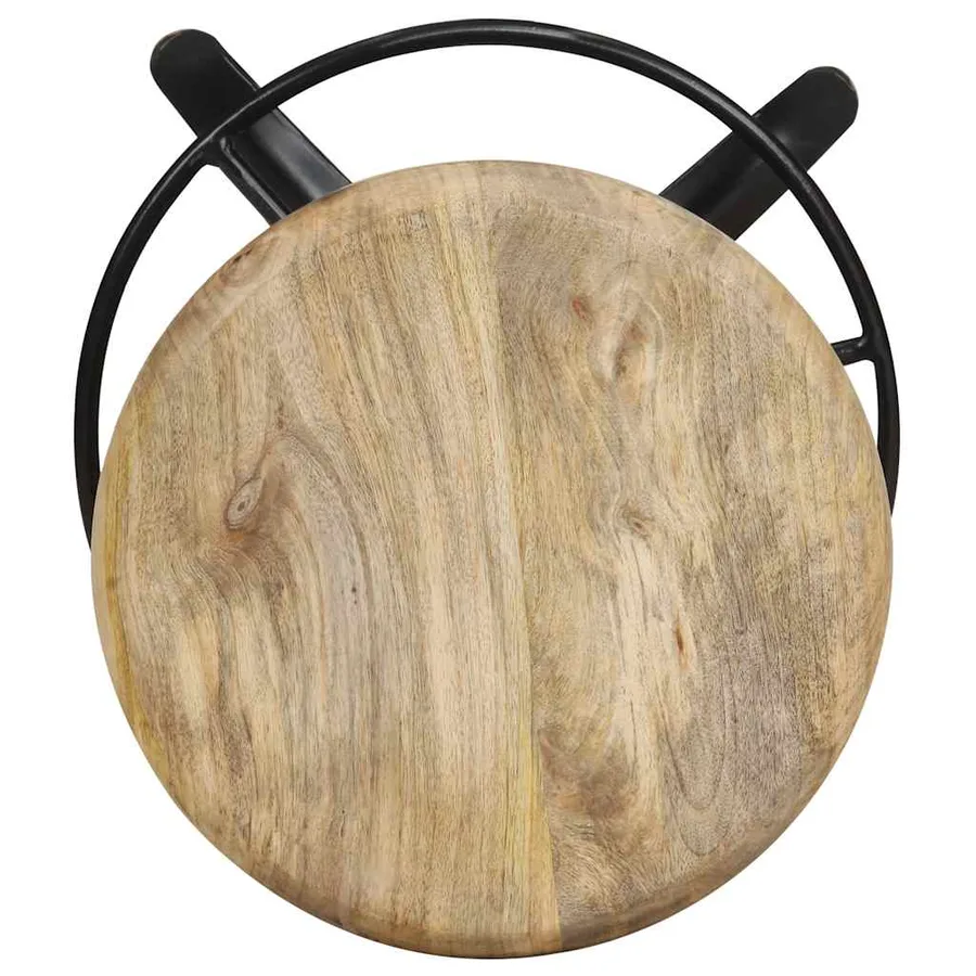 Tabourets de bar lot de 2 76 cm bois de manguier massif - 4