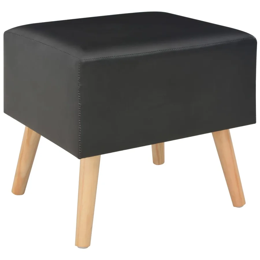 Tables de chevet 2 pcs Noir 40x35x40 cm Similicuir - 4