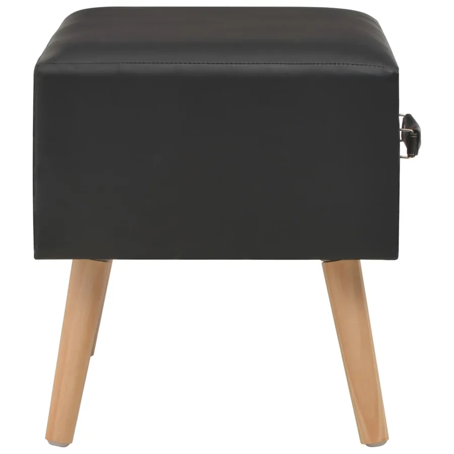Tables de chevet 2 pcs Noir 40x35x40 cm Similicuir - 6