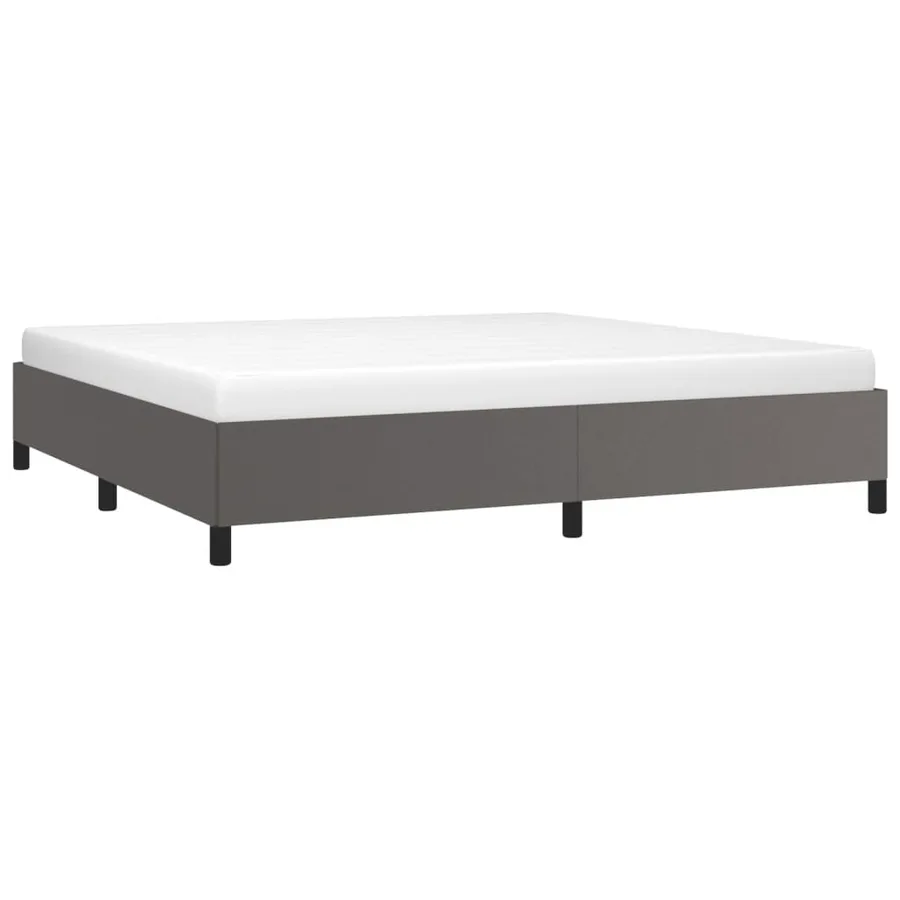 Cadre de lit sans matelas gris 200x200 cm similicuir - 3