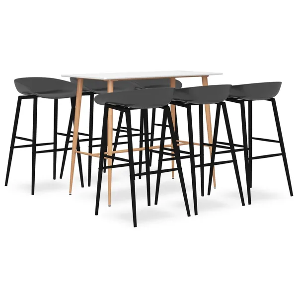 Ensemble de bar 7 pcs Blanc et gris